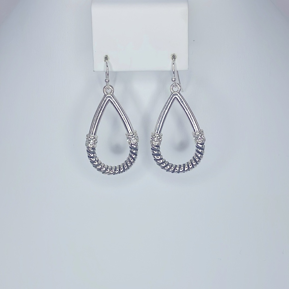 Braided Teardrop Crystal Earrings